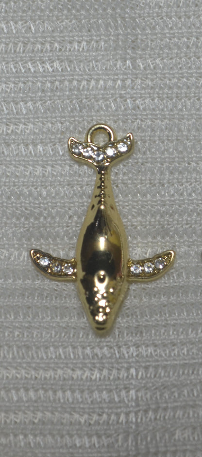 Anti-Tarnish baby whale Charm - Available in Gold & Silver