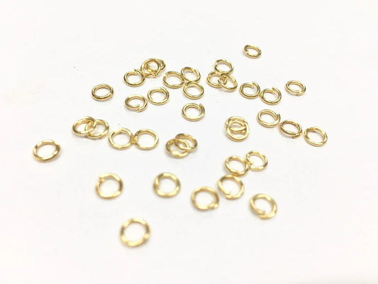 Golden Metal Connector Jump Rings- 4 mm