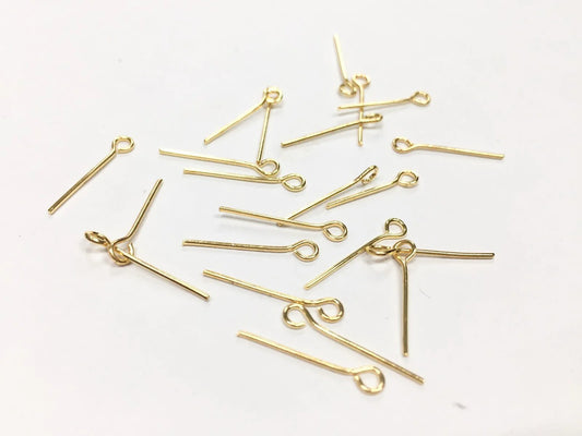 Golden Jewellery Making Metal Head Pin -20mm