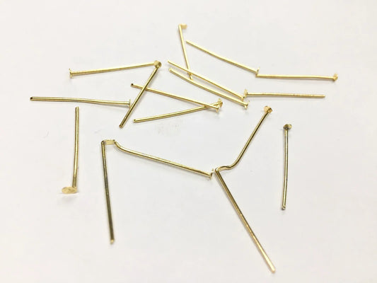 Golden Jewellery Making Metal Head Pin -24mm