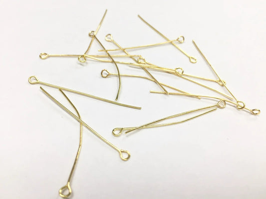 Golden Jewellery Making Metal Eye Pin- 42 mm