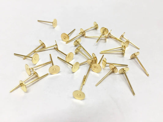 Golden Jewellery Making Metal Head Pin stad 6  mm