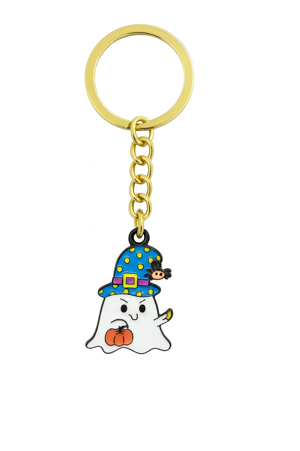 NAGNESHI Halloween Ghost Enamel Charms - Cute Ghost with Blue Witch Hat & Pumpkin Pendants - Metal Spooky Charms for Jewelry Making, DIY Earrings, Bracelets, Necklaces, and Crafts