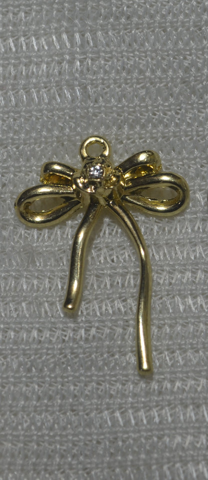 Anti-Tarnish Thred bow Charm - Available in Gold & Silver