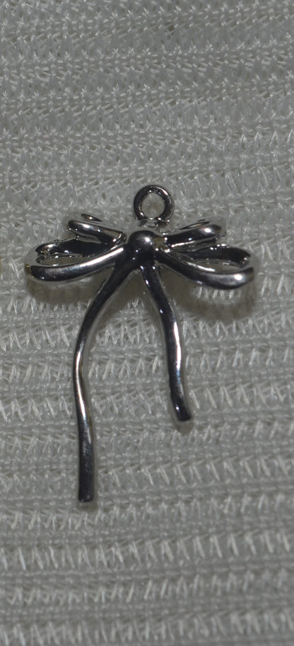 Anti-Tarnish Thred bow Charm - Available in Gold & Silver