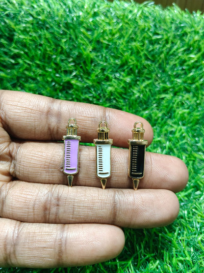 Syringe Charms | Enamel Charms | Medical Charms | Injection Charms