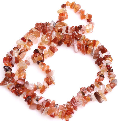 Uncut stone beads Carnelian Chips Beads Strand 30 Inches