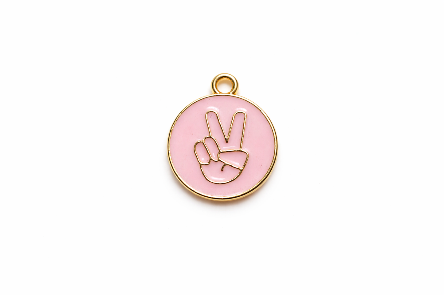 Pink Charms | Victory Hand Enamel Charms