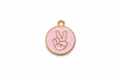 Pink Charms | Victory Hand Enamel Charms