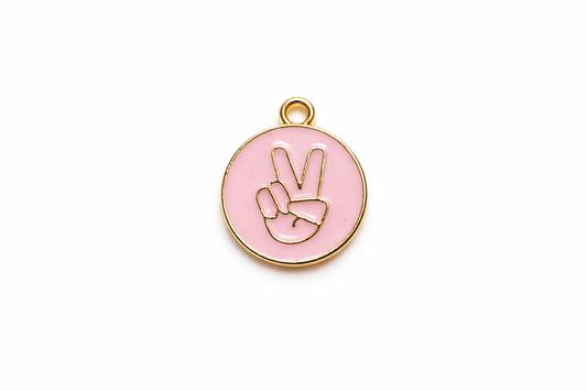 Pink Charms | Victory Hand Enamel Charms