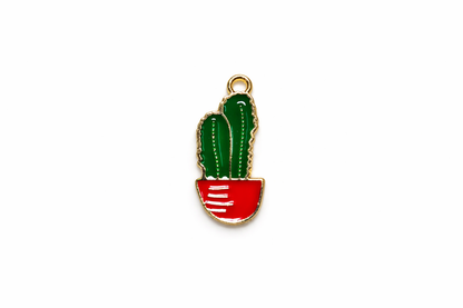 Green Charms | Cactus Charms | Enamel Charms | Metal Pendant Charms