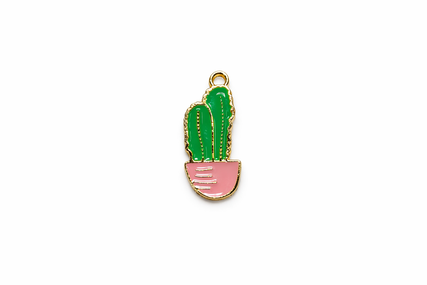 Green Charms | Cactus Charms | Enamel Charms | Metal Pendant Charms