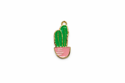 Green Charms | Cactus Charms | Enamel Charms | Metal Pendant Charms