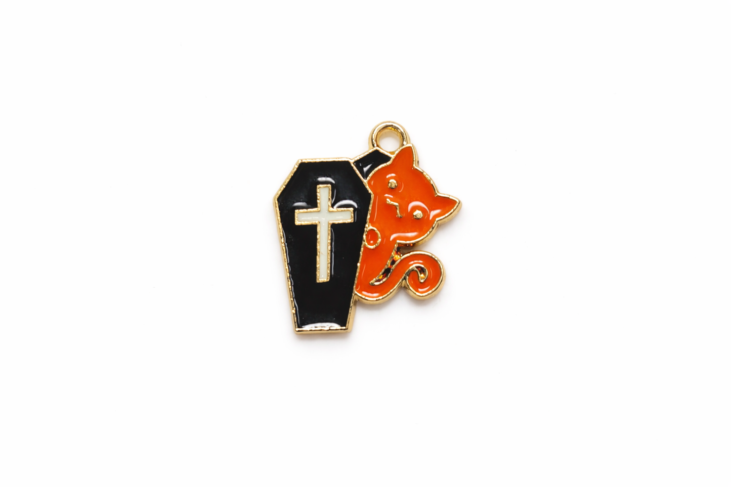 Orange Charms | Cat Charms | Coffin Charms | Enamel Charm
