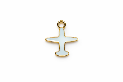 NAGNESHI Airplane White Jewelry Charms, Enamel Plane Pendants for Travel-Themed Bracelets and Keychains