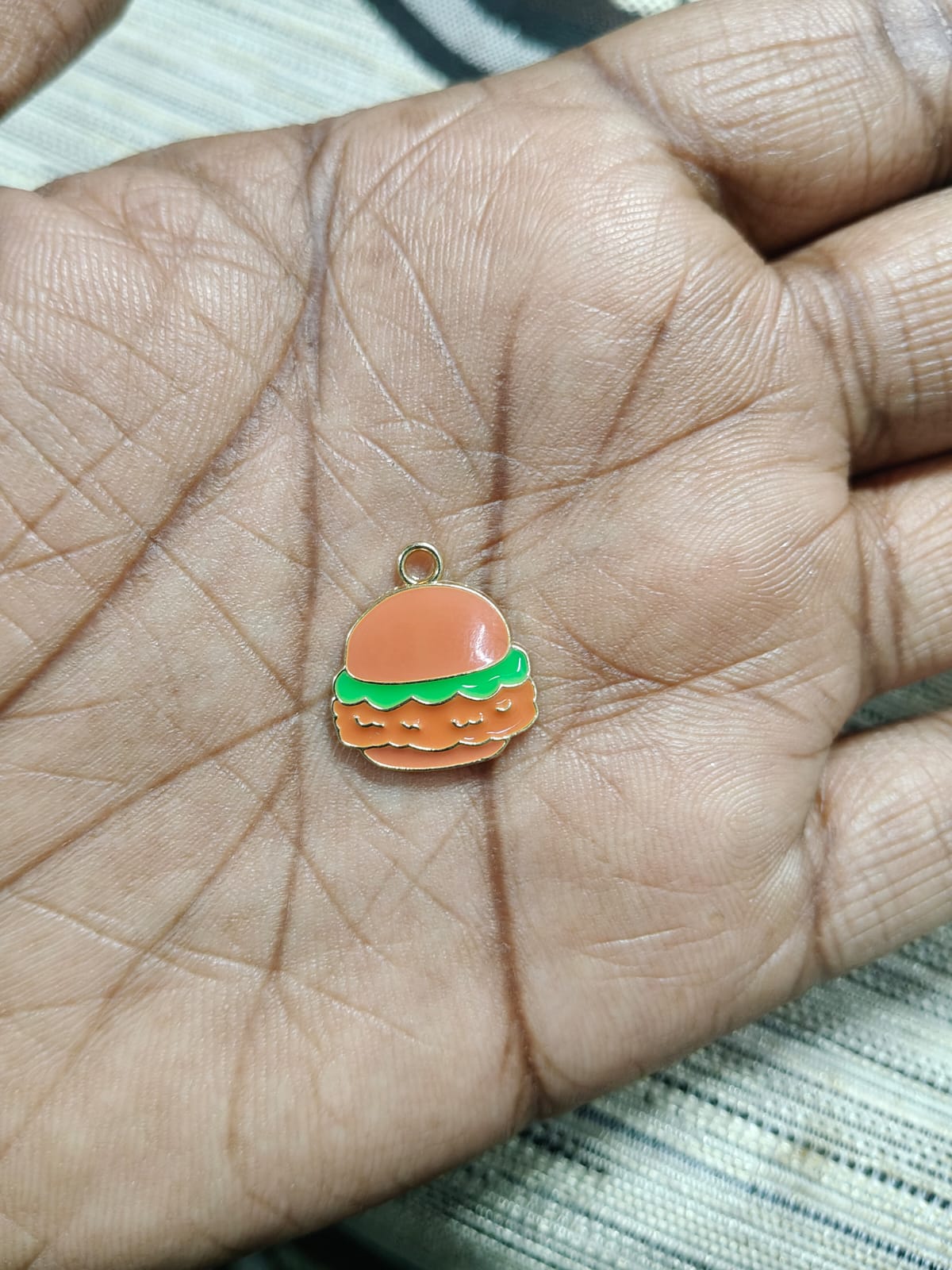 NAGNESHI Hamburger Enamel Charms - Gold-Plated Cheeseburger Pendants for Jewelry Making, DIY Foodie Necklaces, Bracelets, Earrings, and Junk Food Crafts