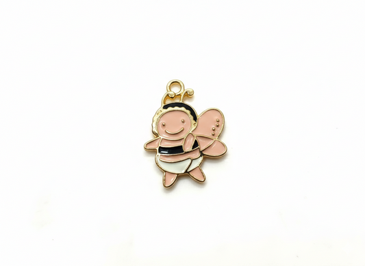 NAGNESHI Cute Baby Bee Enamel Charms - Gold-Plated Bumblebee Pendants for Jewelry Making, DIY Animal Necklaces, Bracelets, Earrings, and Honeybee Crafts