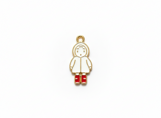 NAGNESHI Little Girl in Raincoat Enamel Charms – Cute Winter Girl Pendant for Jewelry Making, Bracelets, and Keychains