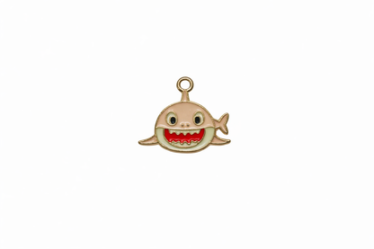 NAGNESHI Pink Shark Enamel Charms Metal Pendant for Jewelry Making
