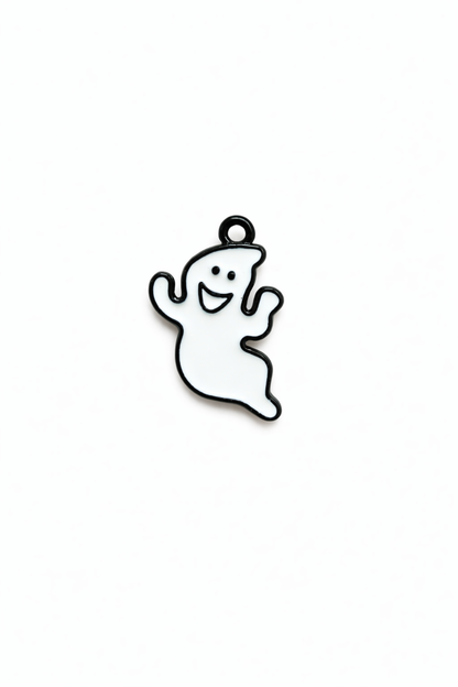 NAGNESHI Cute Ghost with Witch Hat Enamel Charm for Jewelry Making, DIY Earrings, Bracelets, Necklaces, and Crafts