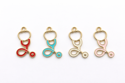 NAGNESHI Colorful Stethoscope Enamel Pendants - Nurse & Doctor Appreciation for DIY Jewelry Making, Charm Bracelets, Necklaces