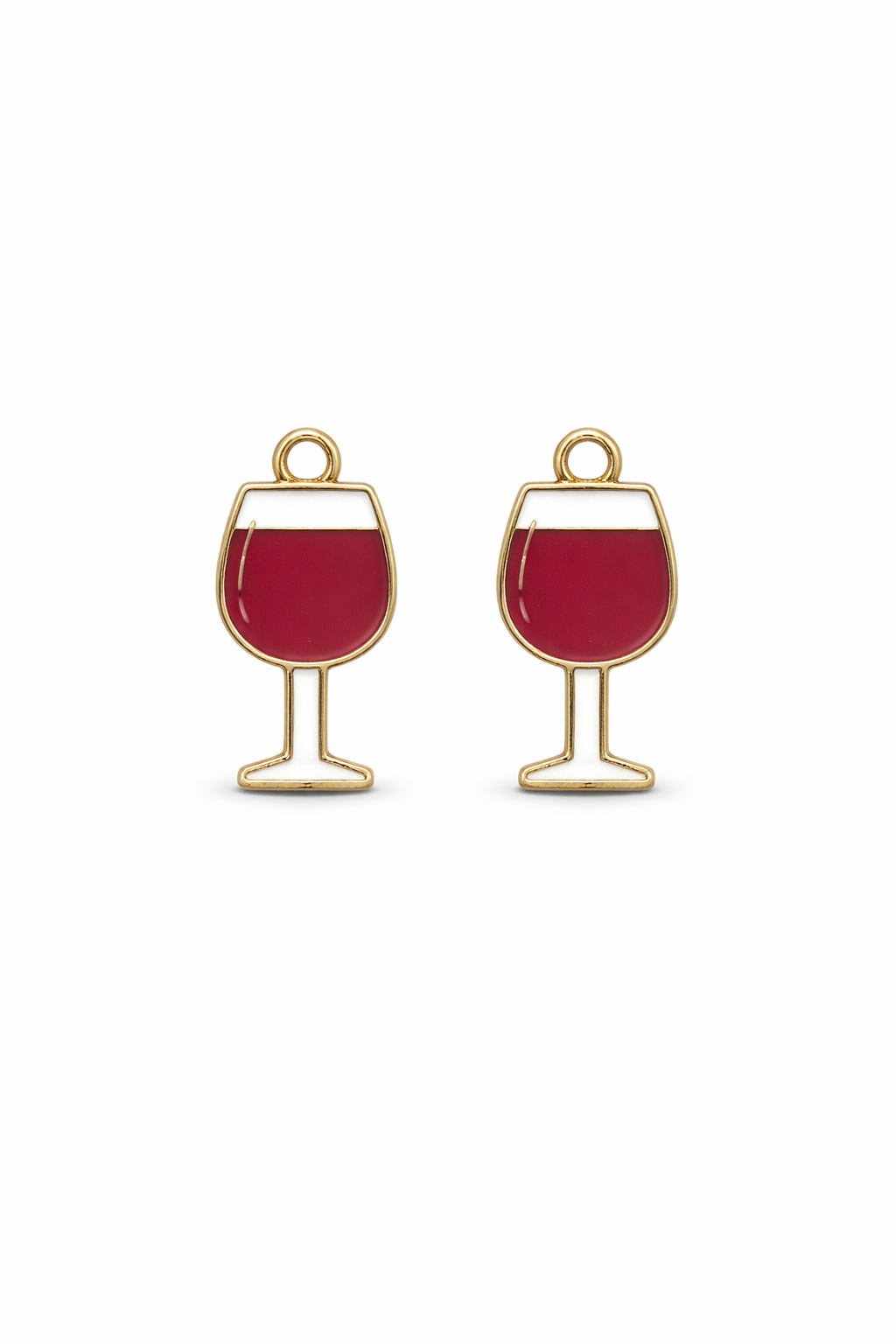 NAGNESHI Red Wine Glass Enamel Charms - Gold Tone Wine Goblet for DIY Jewelry Making, Charm Bracelets, Necklaces