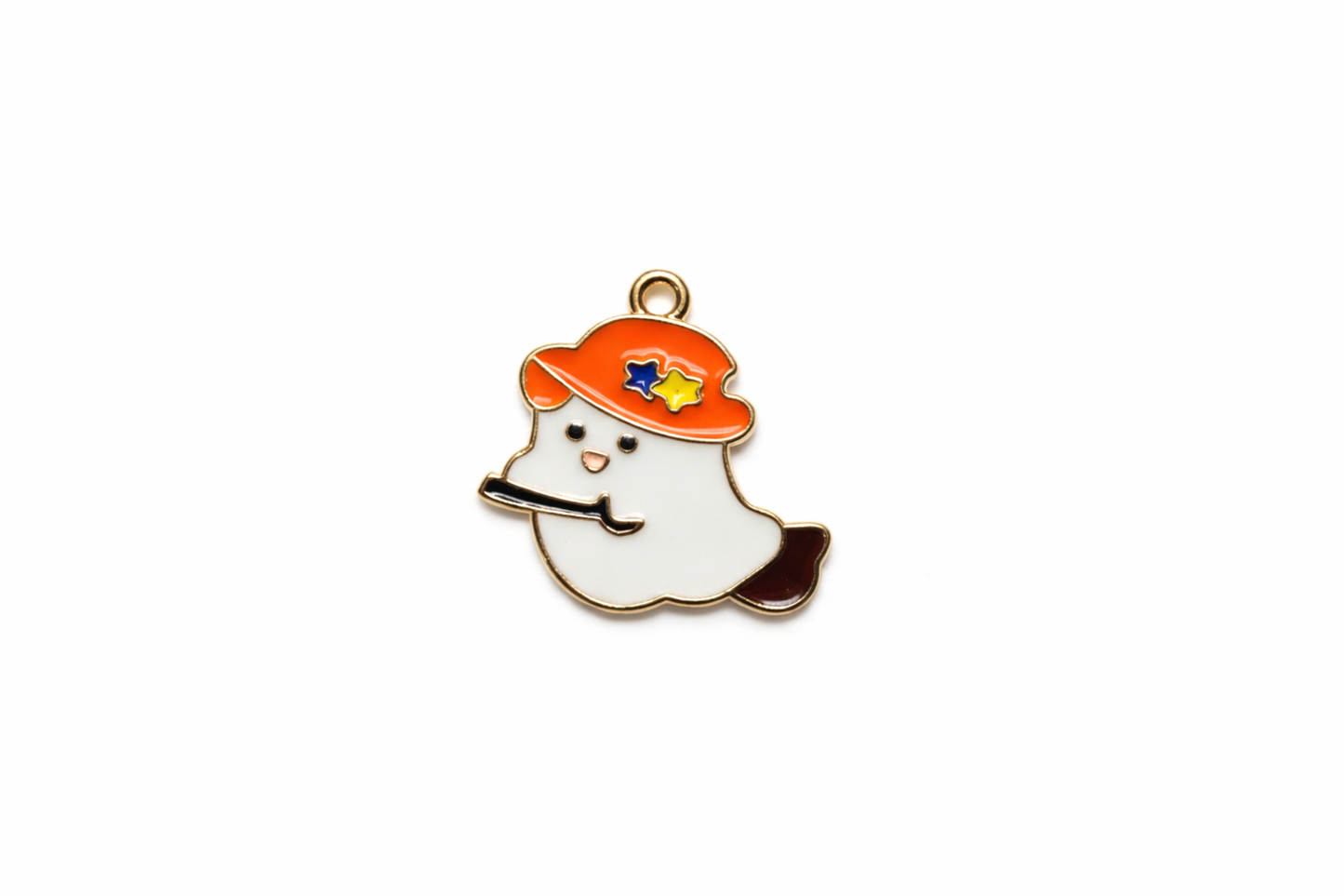NAGNESHI Halloween White Ghost Enamel Charms Metal Pendant for Jewelry Making