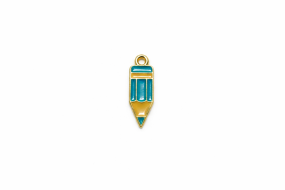 NAGNESHI Blue Pencil Enamel Charms Metal Pendant for Jewelry Making