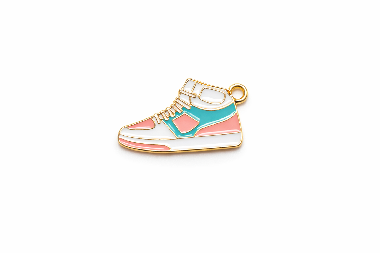 NAGNESHI Retro Sneaker Blue and Pink Enamel Charms Metal Pendant for Jewelry Making
