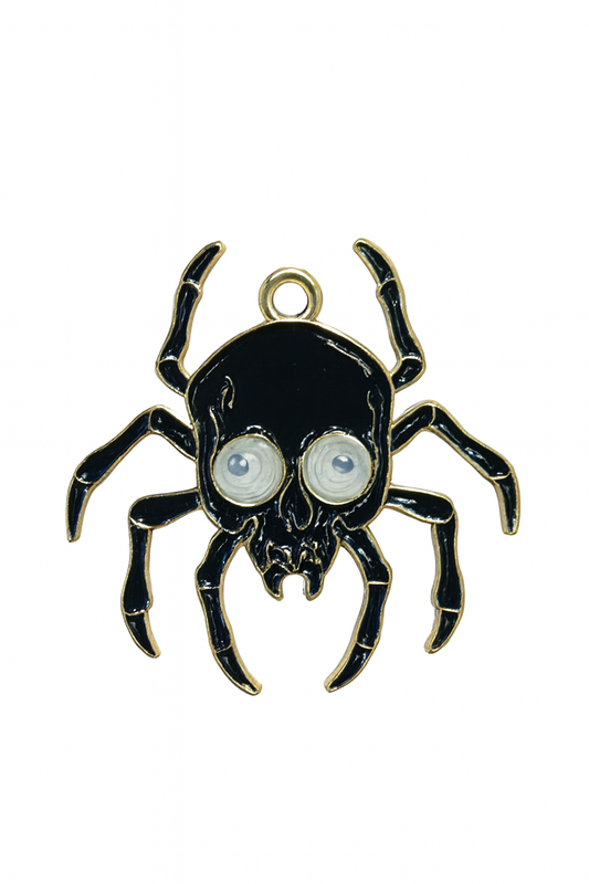 NAGNESHI Halloween Enamel Charm Set - Spooky Black Ghost and Skull Spider Pendants for Jewelry Making - DIY Gothic Charms for Necklaces, Bracelets, and Keychains