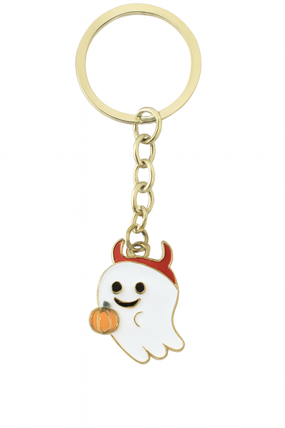 NAGNESHI Little Devil Ghost Enamel Charms - Cute White Ghost with Red Horns & Pumpkin Charms for Jewelry Making, DIY Earrings, Bracelets, Necklaces, and Crafts
