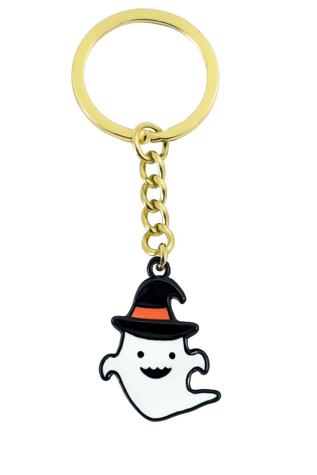 NAGNESHI Cute Smiling Ghost Enamel Charm – Happy Little Spooky Spirit Pendant for Jewelry Making – DIY Minimalist Halloween Supplies for Necklaces, Bracelets & Keychains