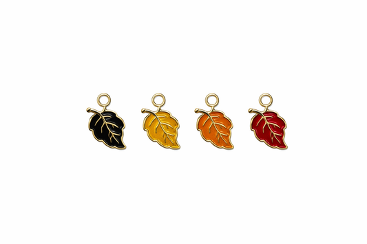 NAGNESHI Enamel Leaf Charms – Autumn Colors with Gold Outline for Jewelry Making & Crafts