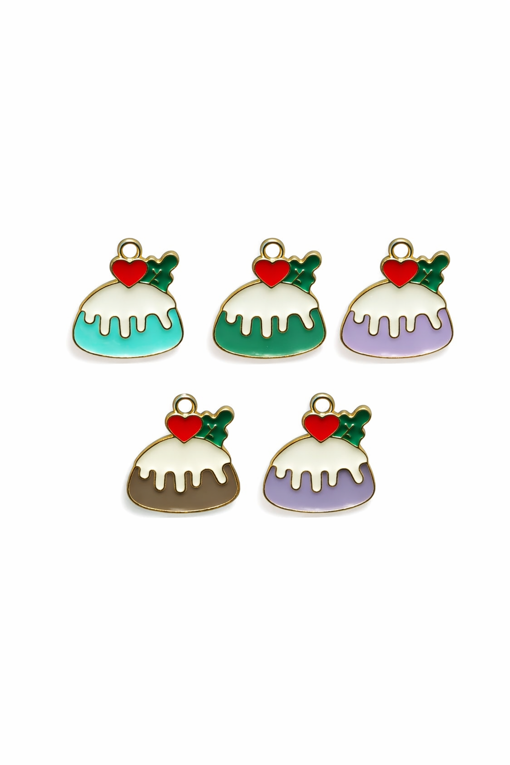 Cupcake Charms | Heart Charms | Pudding Enamel Charms | Cake Charms