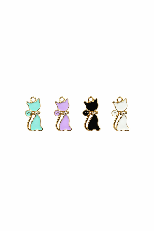 NAGNESHI Mixed Enamel Cat Charms Mixed Enamel Cat Charms for DIY Jewelry Making, Charm Bracelets, Necklaces