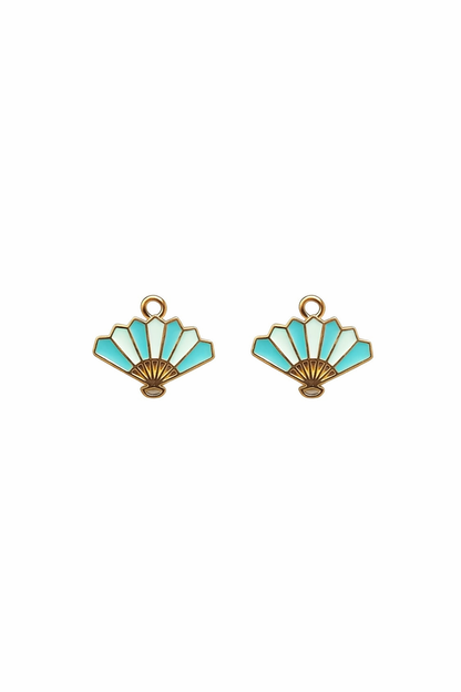 NAGNESHI Mixed Enamel Fan Charms for DIY Jewelry Making, Charm Bracelets, Necklaces