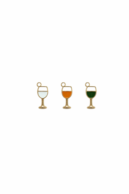 Wine Glass Charms | Glass Charms | Mixed Enamel Charms