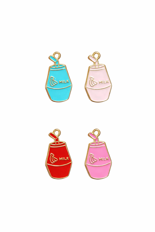NAGNESHI Mixed Enamel Milk Carton Charms for DIY Jewelry Making, Charm Bracelets, Necklaces