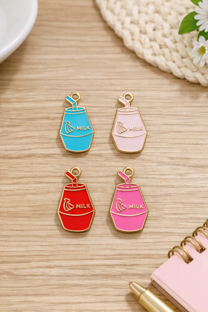 Enamel Charms | Enamel Charm |  Milk Charms | Carton Charms