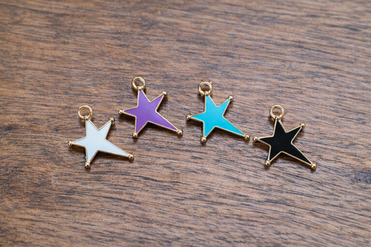 NAGNESHI Mixed Enamel Star Charms for DIY Jewelry Making, Charm Bracelets, Necklaces
