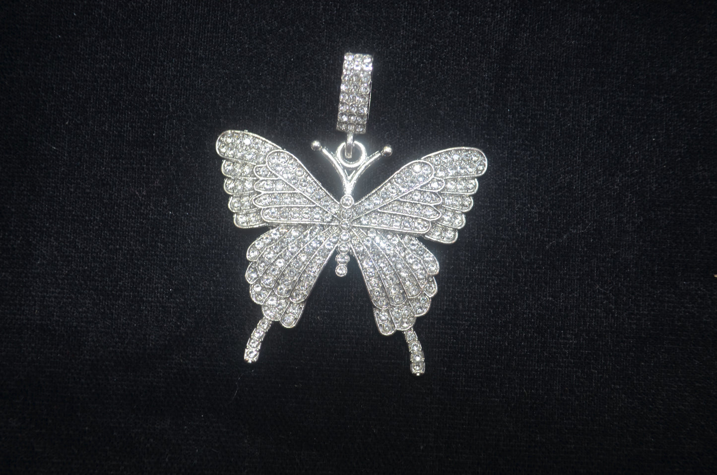 Stone  Big Butterfly Silver Skull Charms