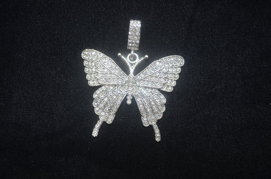 Stone  Big Butterfly Silver Skull Charms