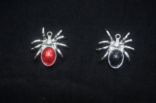 Spider Skull Silver Charms