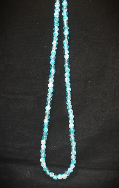 Dual-tone color Crackle Glass Beads - 26cm Strings, Pack of 5