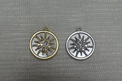 Anti-Tarnish Celestial Sunburst Charm - Available in Gold & Silver
