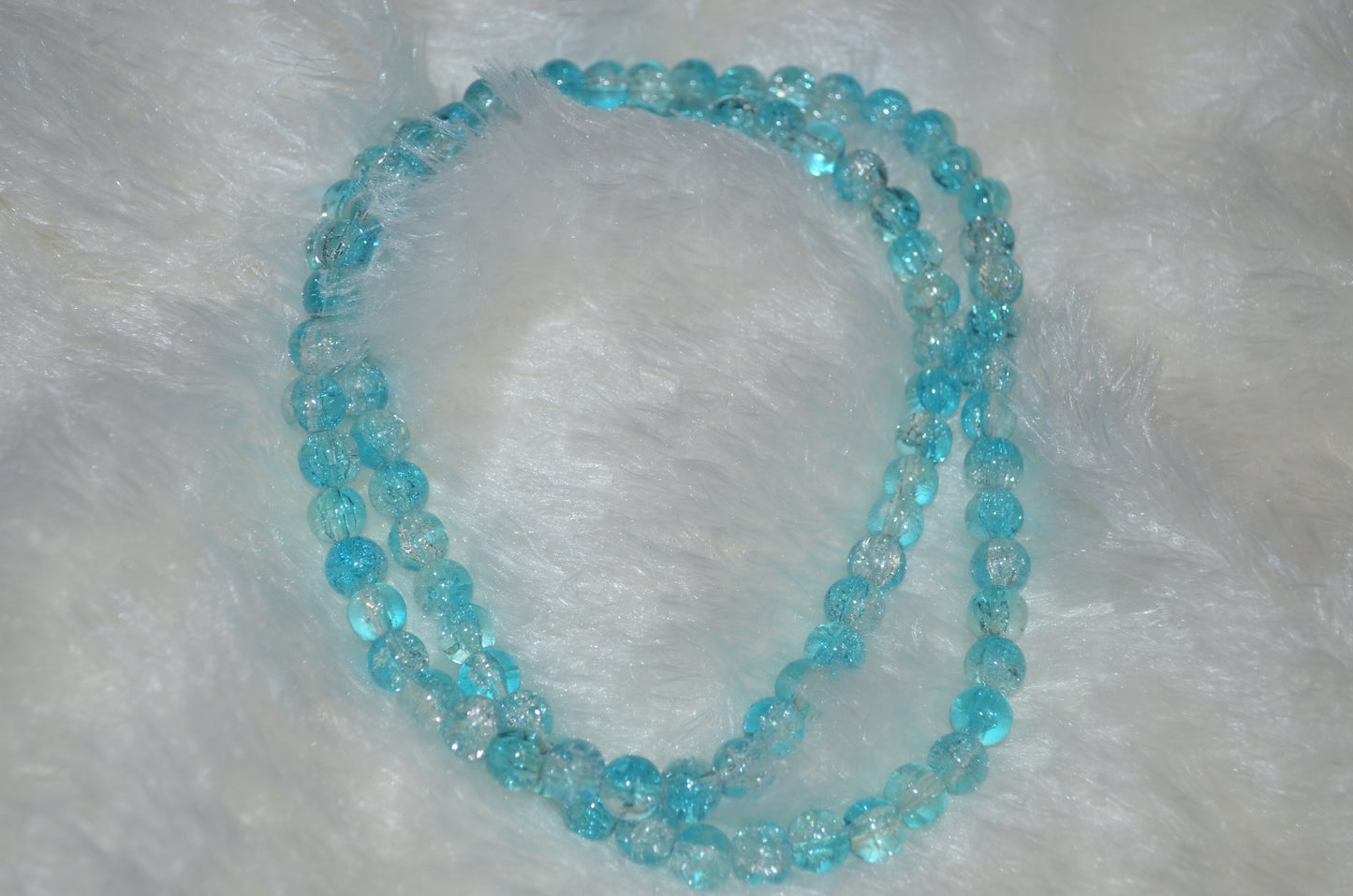 Dual-tone color Crackle Glass Beads - 26cm Strings, Pack of 5