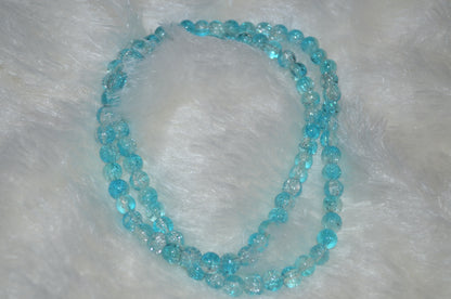 Dual-tone color Crackle Glass Beads - 26cm Strings, Pack of 5