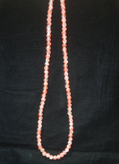 Dual-tone color Crackle Glass Beads - 26cm Strings, Pack of 5