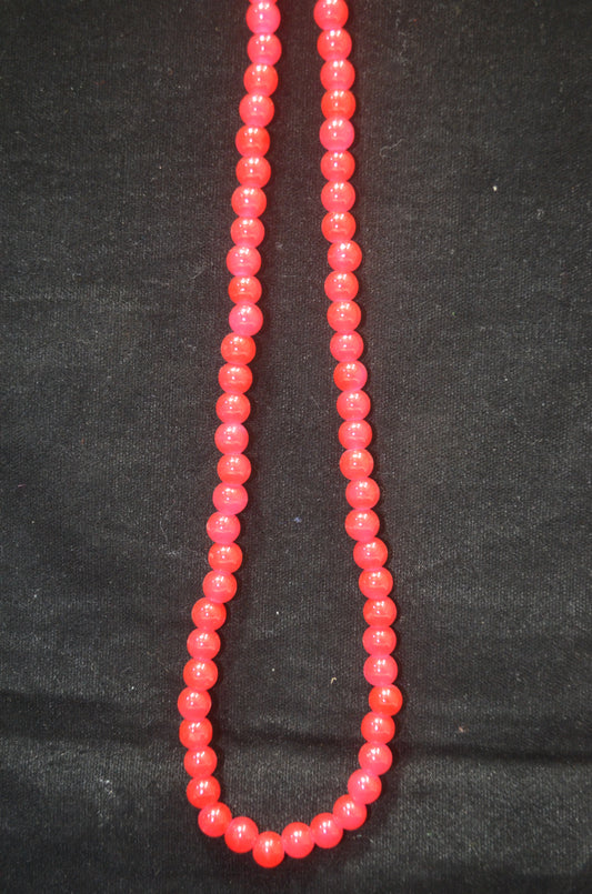 Red glass beads 8mm - (Pack of 5)