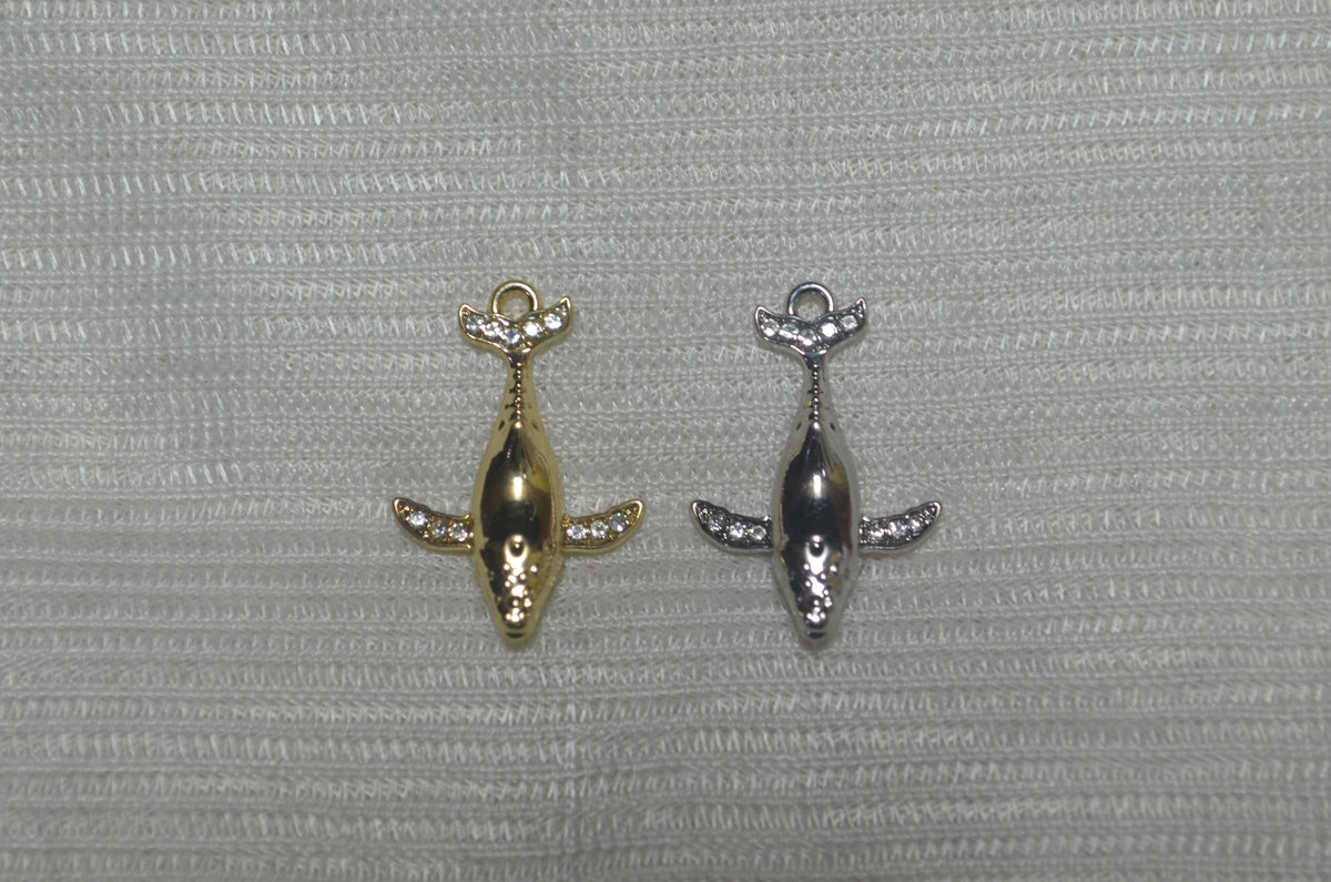 Anti-Tarnish baby whale Charm - Available in Gold & Silver